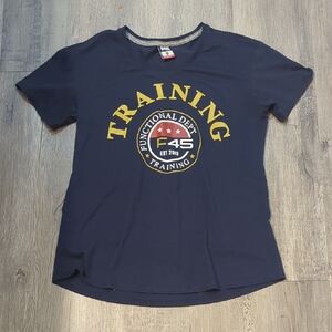 Navy Training T-Shirt with Yellow Print